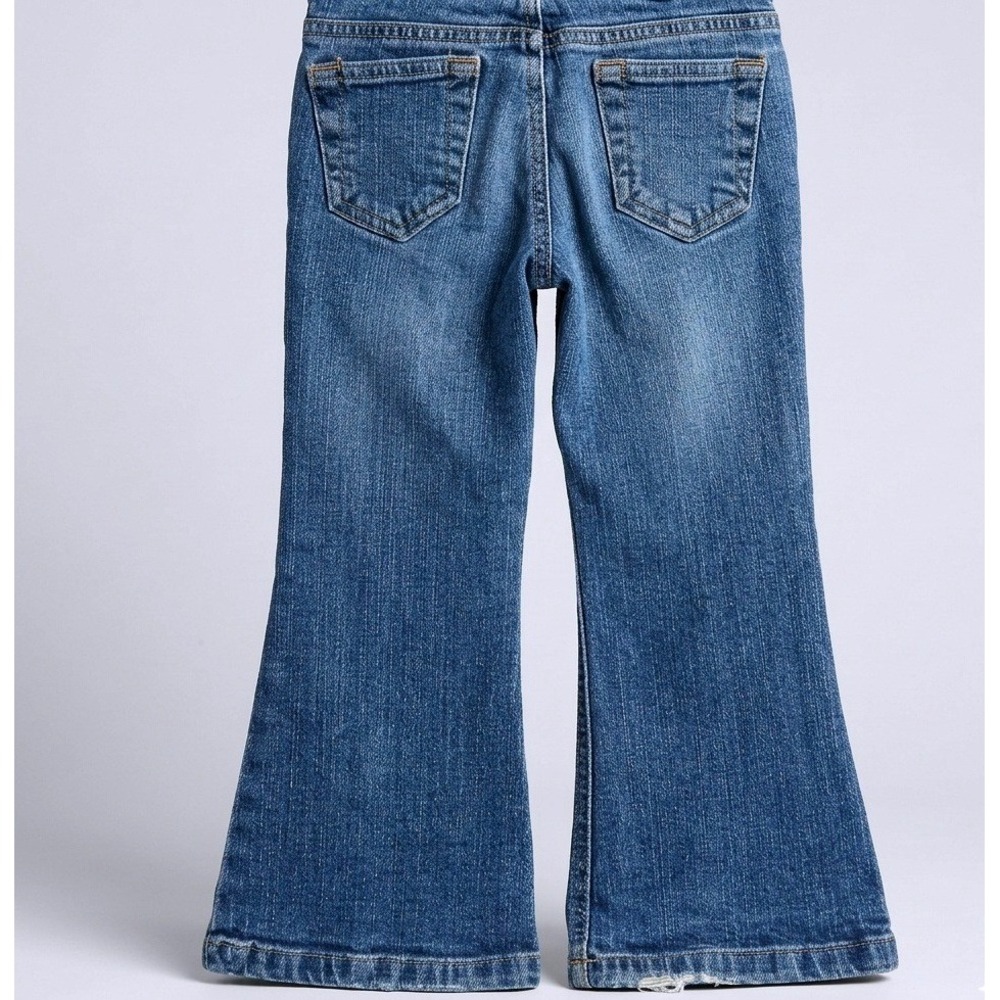 Vtg Gap Kids Y2K Flare Jeans Size 4 Adjustable Waist Stretch 2005 Retro Denim - Picture 2 of 11